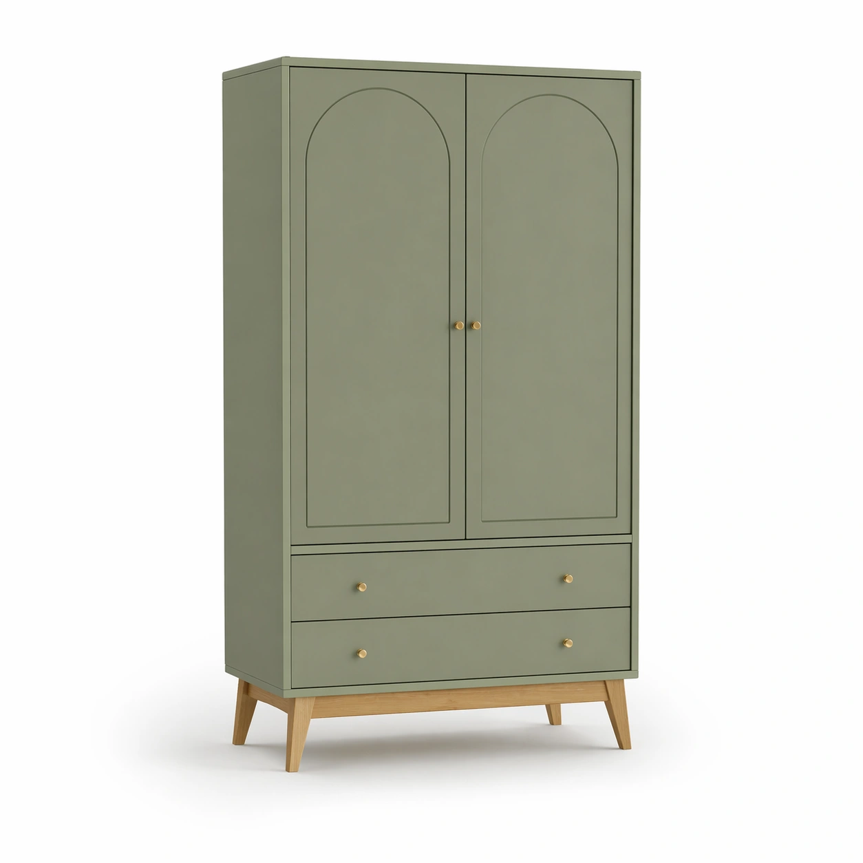 Armario verde moderno con doble cajon-selviao